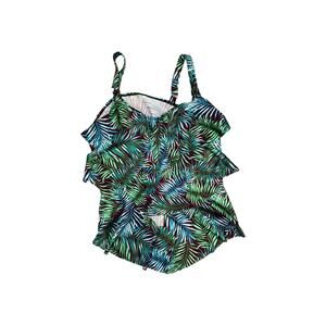 Septangle Tropical‎ Palm Leaf Tiered Tankini Top 20W